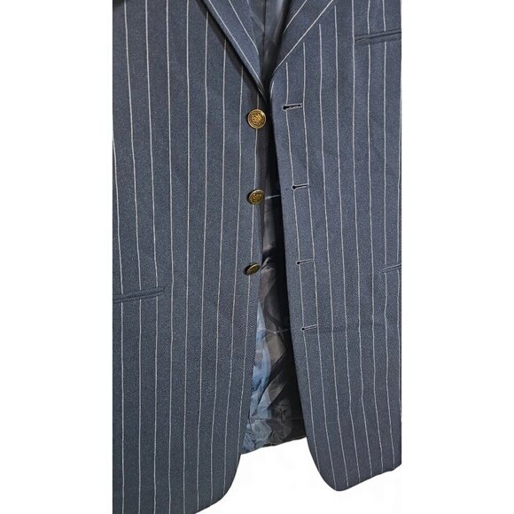 John Rafael dark blue pin stripe blazer size 40R blazer - Picture 5 of 9